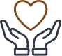 hands holding a heart icon