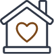 house with a heart inside icon